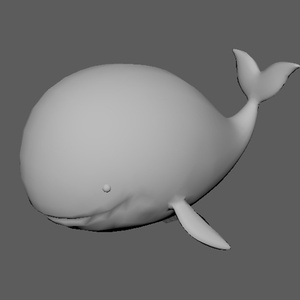 卡通玩偶玩具鲸鱼fbx