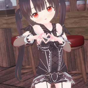 【V3.0黒VER更新・クローゼット対応】SメイドVRM+衣装(カスタムアイテム / xwear)【商用利用・改変OK】