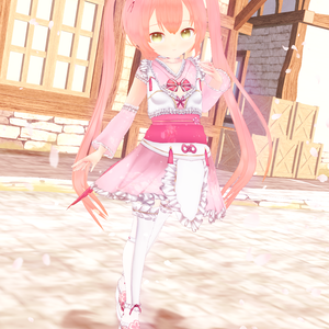 【ピンクVER追加・クローゼット対応】和メイド VRM+衣装(カスタムアイテム / xwear)【商用利用・改変OK】