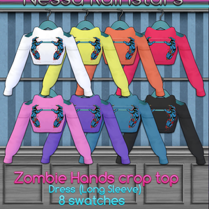 VTUBER  Cute Crop Top - Zombie Hands - 8 colors - VROID -