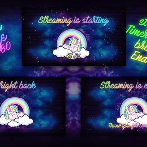 ON SALE!! ANIMATED Twitch Stream Package | Cute  Setup Theme | lgtbiq+ | rainbow | pink |  Unicorn | Streamer Graphics / Overlays