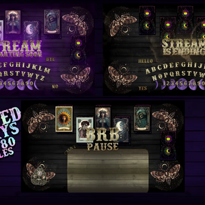 ON SALE!! Ouija & Tarot Cards Overlay | ANIMATED  Twitch / Kick/ YouTube / Stream Package | Spooky | Halloween | Mistery| 
