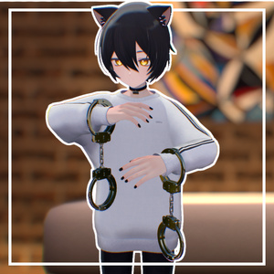 【VRChat想定・MA対応】首に手錠アクセサリー 缩略图 3