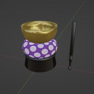 【3Ｄ小道具】おりんとりん棒セット(仏具)