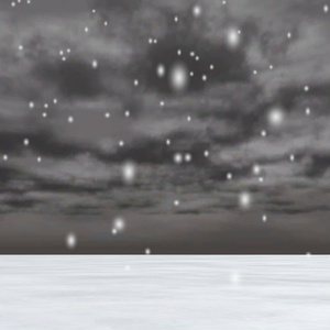 【3D環境・ワールド】雪パーティクルと積雪、曇り空SKYBOXセット