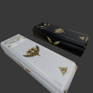 【3D小道具】棺桶(かんおけ)セット(ローポリ)