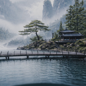 【ワールド・環境】山寺の見える霧の秘境 SKYBOXテクスチャ　