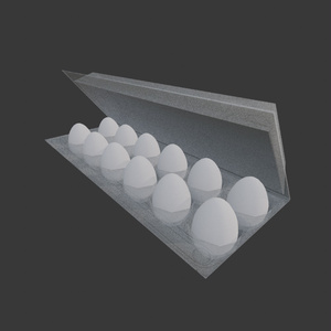 【3D小道具】パック入り卵(ローポリ)