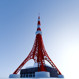 【3D小道具】333mの電波塔(ローポリ)