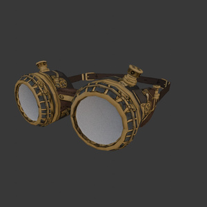 【3D装飾品】スチームパンク ゴーグル(ローポリ)