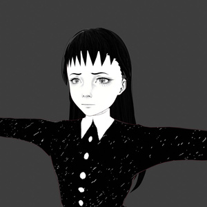 【3Dキャラクター】ホラー漫画少女