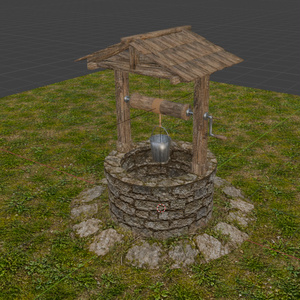 【3Dモデル】井戸｜ローポリ・地面付き｜Blender / FBX / Unity / VRChat 缩略图 6