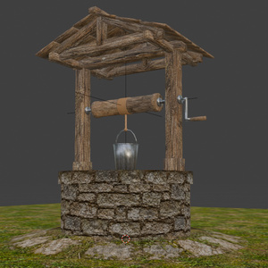 【3Dモデル】井戸｜ローポリ・地面付き｜Blender / FBX / Unity / VRChat 缩略图 5
