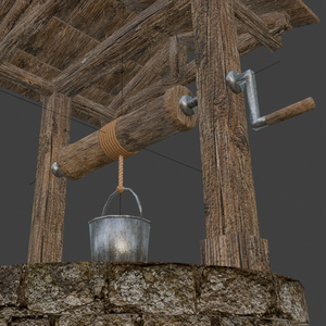 【3Dモデル】井戸｜ローポリ・地面付き｜Blender / FBX / Unity / VRChat 缩略图 4