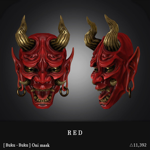 VRChat〗お面セット5種類 (白狐・黒狐・般若・天狗・烏天狗