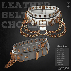 【無料】3Dモデル『Leather Belt Choker/レザーベルトチョーカー』VRChat想定 缩略图 4