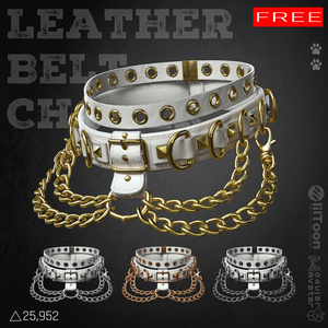 【無料】3Dモデル『Leather Belt Choker/レザーベルトチョーカー』VRChat想定 缩略图 2