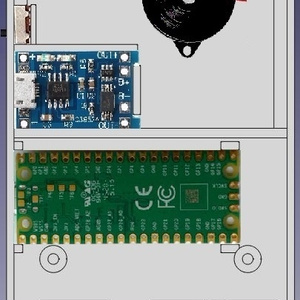 Paspberry Pi Pico 携帯ゲームキット（ケース＋スイッチ、電源パーツ）