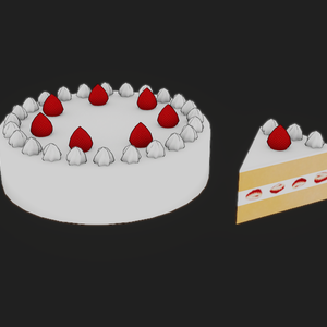 【3Dモデル】ショートケーキ カット・ホール有り