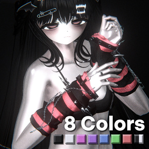 「8アバター対応」 Striped Arm Warmers 缩略图 3