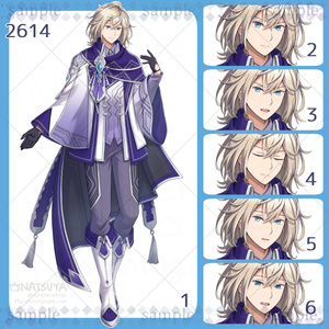【立ち絵】2614【表情6種】イメージ：男性、ファンタジー、魔法使い、学者