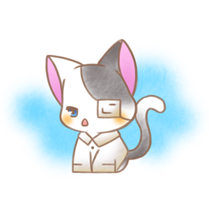 眼帯猫さん（黒柄）。