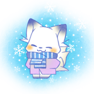 冬コーデ白狐さん。