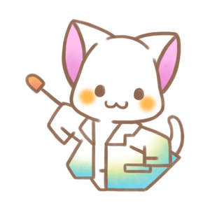 白衣の先生ねこさん。