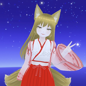 VRMアバター　妖狐の巫女さん　Ulphia　一部VRM1.0