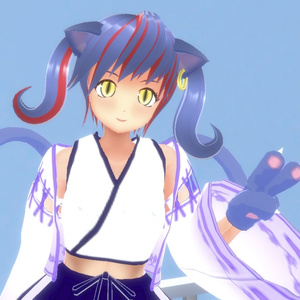 VRMアバター　猫娘の巫女さん　Luna 一部VRM1.0
