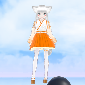 VRMアバター　貉の巫女さん　Mujina VRM1.0