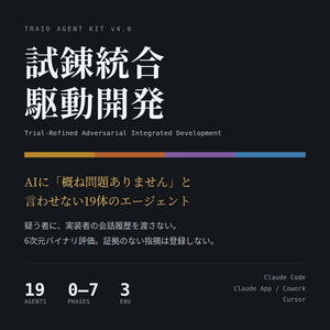 TRAID Agent Kit v4.0 — AI開発の手戻りを止める19体のエージェント定義キット