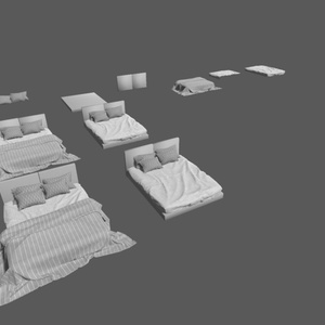 【VRChat/URP/HDRP 対応】RBS ModernBed-B【睡眠ギミック搭載済みベッド】 缩略图 7