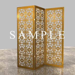 3D素材 パーティション 3連 インテリア小物 家具