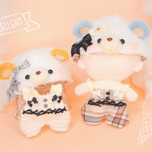 ちびぐるみ用 ぬい服 千鳥格子柄サロペットセット - れむぬい屋