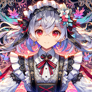 【ゴシック】神秘的で華やかな銀髪のメイド