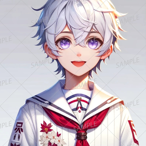 【学園】銀髪の可愛い系男子学生_セット