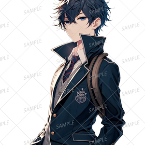 【学園】青黒い髪色の男子学生_立ち絵