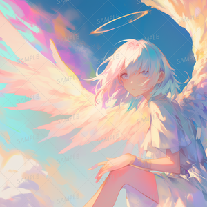 【ファンタジー】白髪の天使の少女_背景