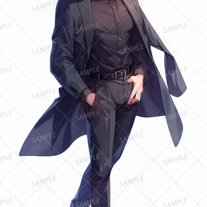 【ゴシック】黒いスーツの赤髪の青年_立ち絵