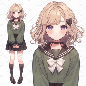 【学園】金髪の清楚な女子学生_立ち絵