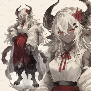 ◆獣人~角ある者◆手描きイラスト 獣人 - BOOTH