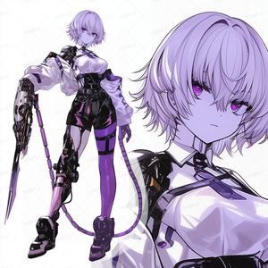【メカ】ケーブル状なブレード義肢のサイボーグ少女_立ち絵