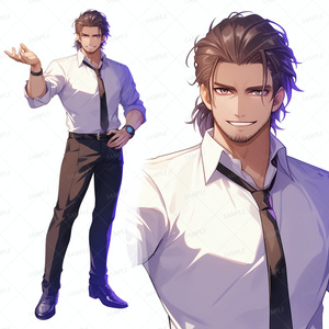 【仕事】腕まくりが似合うスーツの好青年_立ち絵