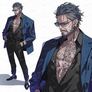 【仕事】青いジャケットのサングラス男_立ち絵