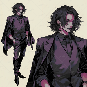 【仕事】ダークスーツを纏う陰影の青年_立ち絵