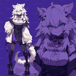 【獣人】ゴシック服の人狼少女_立ち絵