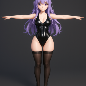 AYA – Curvy Anime Waifu 3D Model (FBX / Blender / Texture)