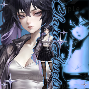 記念セール_立ち絵素材_女性_ツインテ_クールダウナー系_3髪型/猫耳差分_Cool Girl Standing Art [TRPG/Game/Vtuber]