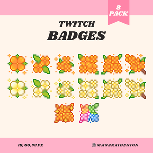【Twitch対応】金木犀と銀木犀 バッジ ▶︎8個 ドット絵